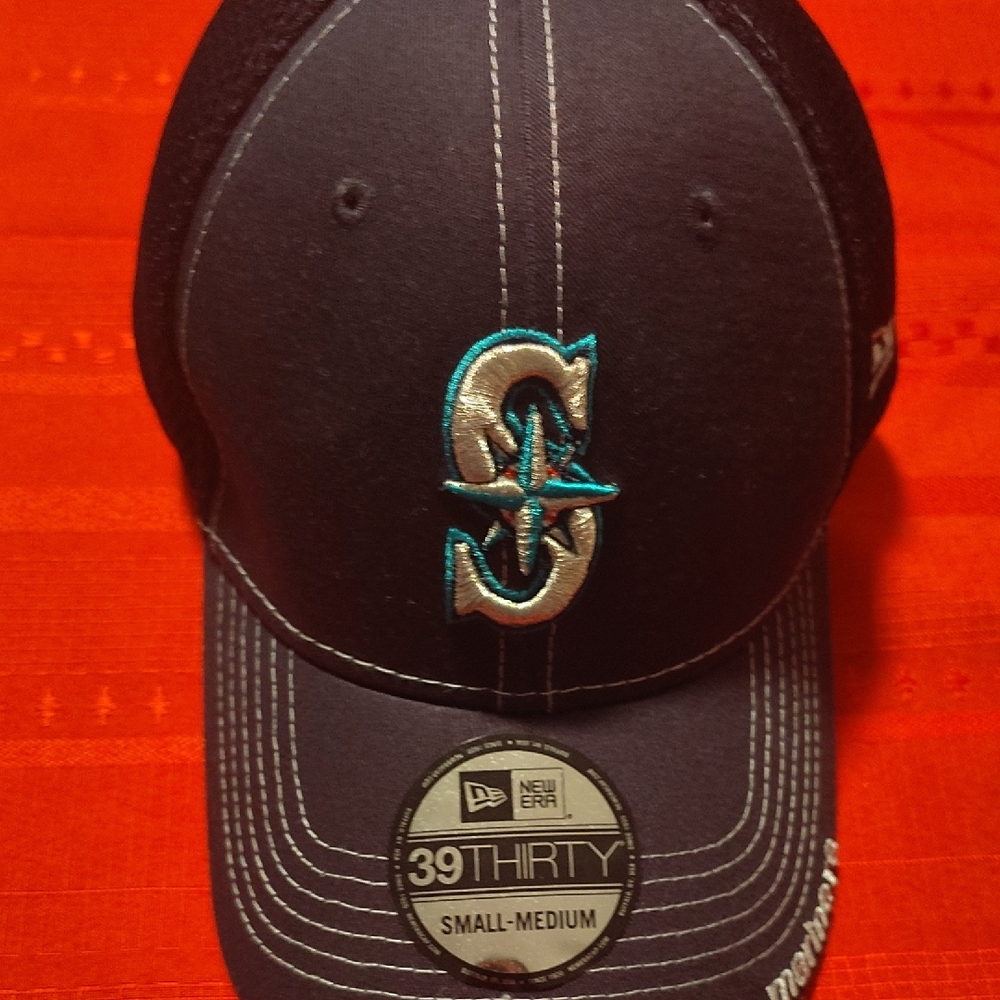 New Era Black Cap with Teal and Silver Logo